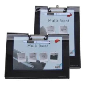 A4 가로형 멀티클립보드 메카라인 좌철 PVC 합지 투명 커버 펜꽂이 결재판