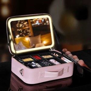 LED 메이크업 박스 거울 파우치 가방 아티스트 조명 휴대용