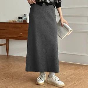 [공구우먼] [제작] 미미유 밴딩 니트 맥시 스커트 84562 빅사이즈 여성의류