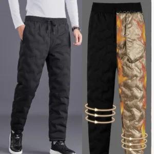 겨울솜바지 기모 작업 바지 할아버지 겨울 두꺼운 방한 배달 방풍 일자 패딩 팬츠 34