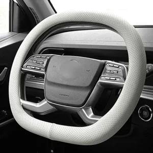 쏘렌토R 09년~12년 D컷 가죽 핸들커버 그레이 타공