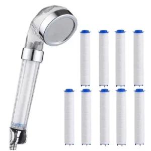 리셀 100 수압상승 녹물제거 샤워기 필터포함)+필터 9개 샤워기 필터