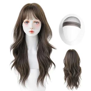 LaBella 가발 여성 통가발 스모크 글로우 웨이브 63cm