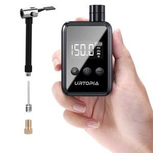 URTOPIA 미니 자전거 타이어 펌프, 게이지가 있는 고속 팽창 로드 바이크, 전기 자전거, 오토바이, 볼을 위한 프레스타 및 슈레이더 밸브가 충전식 150PSI 휴대용 에어 펌프