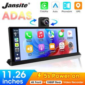 카플레이 모니터 Jansite 11 26 인치 대시 4K ADAS DVR 무선 CarPlay Android 자동 운전 녹화 24h Park Monitor 블랙 박스 5G WIFI