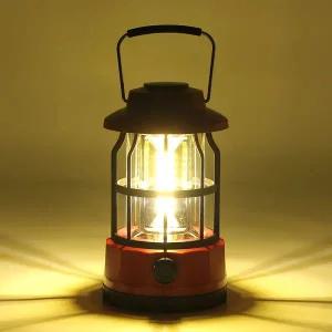 [콩심팥심]COB 레트로 감성 캠핑 랜턴 L2 레드 텐트 밝기조절 텐트조명