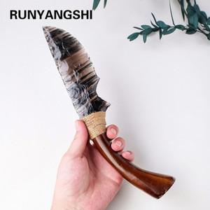 천연 크리스탈 흑요석 단검, 오리지널 스톤 모델, 나이프 연마, 칼날 없는 칼 모델, 크리스탈 공예, 1PC