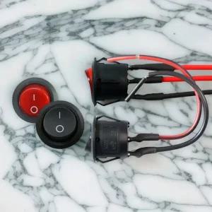 자동차 스위치 (원형스위치 전선형 3개) 차량 튜닝 토글 버튼 램프 온오프 푸쉬락 똑딱이