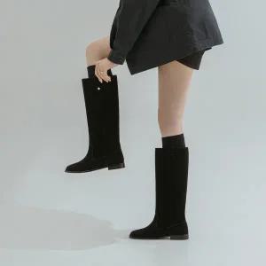 [롯데백화점]소보 레니트 스웨이드 단화 롱부츠 3cm