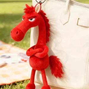 붉은 말 인형 키링 2026 행운 말띠 봉제인형 귀여운 가방고리 열쇠고리 성공 상징 캐릭터 마스코트 소품