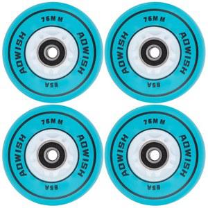 AOWISH 라이트 업 인라인 스케이트 휠, LED 롤러 베어링 ABEC-9, 80mm 76mm 72mm, 파란색, 4팩 플래시 야광 블레이드 교체