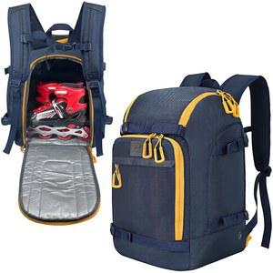 여성용 WOLT 롤러 스케이트 가방 롤러 블레이드용 상단 헬멧 포켓이 있는 스케이트 가방 백팩 인라인 피겨 쿼드 스피드 하키 스케이팅용 남성용 신발 13까지 착용 가능