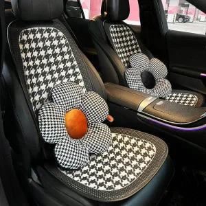 자동차 사계절 시트 흑백 세트 차량용 카시트 방석 쿠션 보호 패드 쿠셔닝