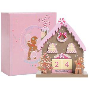 홈 오피스 장식 카운트다운을 위한 나무 블록이 있는 크리스마스 어드벤트 캘린더 진저브레드 하우스 카운트다운  캘린더2025, 카운트도