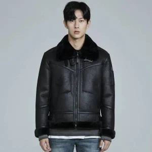 [버커루]남성 하이넥 빈티지 무스탕(B224LI010P)