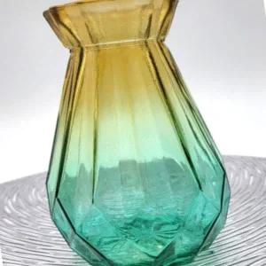 조화유리병 북유럽식 크리스탈 화병 옐로우그린