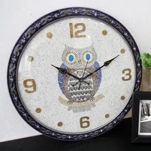 무소음 원형 대형 부엉이 주석도금 주물 벽시계 HCA-507S