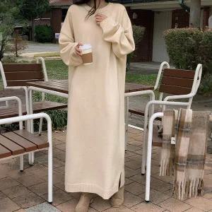 [공구우먼] [제작] 올리 루즈핏 맥시 니트 원피스 84823 빅사이즈 여성의류