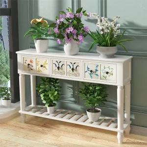 폭좁은 콘솔 장식장 얇은 수입 엔틱 철제 서랍장 현관