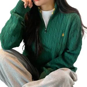 [폴로랄프로렌]폴로 랄프로렌 여성니트 꽈배기 반집업 스웨터 323-868894