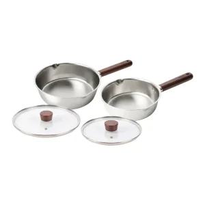 델라고 통5중 무연마 스테인리스 플랙스 4종 세트(20cm+24cm+20뚜껑+24뚜껑)