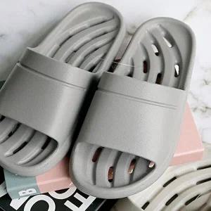 고품질 푹신한 미끄럼방지 물빠짐 화장실 슬리퍼 (그레이) 욕실화 거실화 미끄럼방지 eva슬리퍼 WFHFSI1