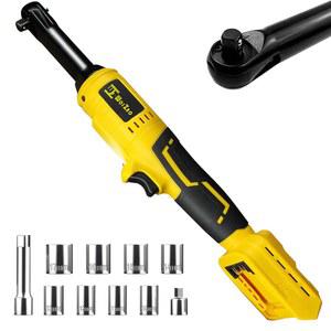 [미국배송] 3/8인치 무선 래칫 렌치 세트 DEWALT 20V MAX 배터리 호환 74피트-LBS 브러시리스 모터 파워 전동 도구 키트 1/4인치 어댑터 3인치 익스텐션 바 및 7 소켓(도구 전용)
