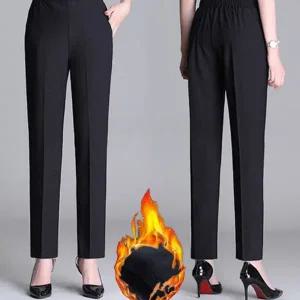 여자 밴딩 슬렉스 데일리 어머님 겨울 여성 기모 슬렉스 오피스 바지 블랙