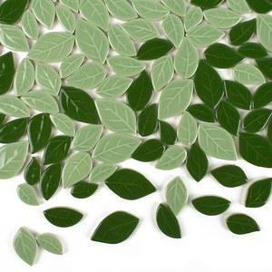 레드빅 세라믹 모자이크 타일 200g DIY 공예 접시용 나뭇잎 모양 조각 화분 제작 용품 데코레이션 그린 라이트