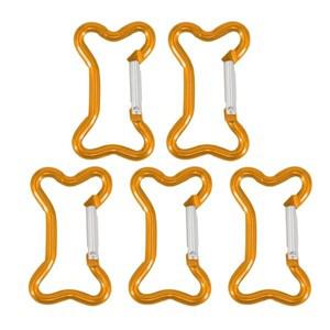5pcs 뼈 모양 Carabiner Clip 키 하이 체인 금속 스프링 스냅 후크