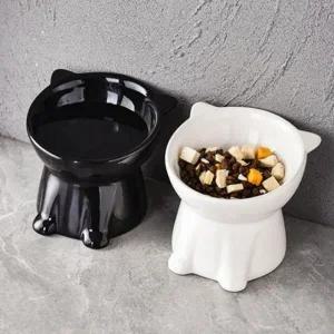 강아지 밥그릇 15도 도자기 고양이 반려동물 식기 키다리 세트 건강