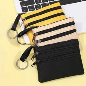 심플 동전 지갑 가벼운 휴대용 데일리 패브릭 동전 지갑 지퍼 미니 옥스포드 파우치 카드 멀티 남성 포켓