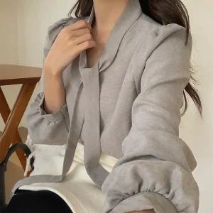 [코코블랑] 드뷔 타이 블라우스