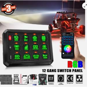8/12 갱 스위치 패널, 앱 제어 지원 전자 릴레이 시스템, 자동차, ATV, SUV, 트럭, 선박용 RGB 디밍 가능