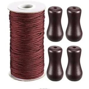 블라인드부속 불라인드 부품 브라운 나무 4개 50m 끌어 오기 줄 커튼 롤러 블라인드 대나무 홈