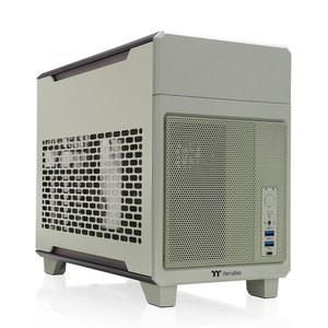 써멀테이크 TR100 SFF 섀시; mITX 지원; 18.9리터; PCIe 4.0 라이저 케이블 포함; 360mm GPU 클리어런스; 280mm 라디에이터 탈착식 브래킷; 말차 그린; CA-11A-00SENN-00