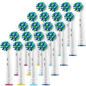 Alayna 오랄비 교체용 브러시 헤드 - Oralb 브라운용 크로스 일반 전동 칫솔 20개 팩 대부분의 베이스와 호환되는 크로스액트 고품질 액션 칫솔모