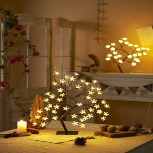 침실 나무 무드등 화려한 진주 발렌타 돔에 특이한 화환 매화꽃 홀로그램 크리스탈 나무조명