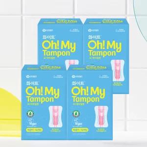 화이트 탐폰 생리대 대량 오마이탐폰 레귤러 12개입 4팩