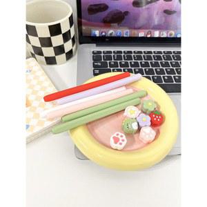 삼성 갤럭시 탭 S6 라이트 용 태블릿 S6Lite S7 fe S8 S9 s10 Plus Ultra S 펜 가방 미끄럼 방지 슬리브 귀여운 연필 케이스 커버