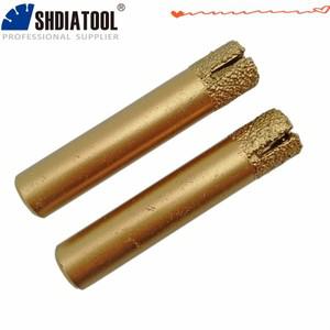SHDIATOOL 2Pcs 12/12mm X60mm 슬롯형 실린더 플랫 엔드 CNC 스톤 조각 비트 석재 도구 다이아몬드 버 밀