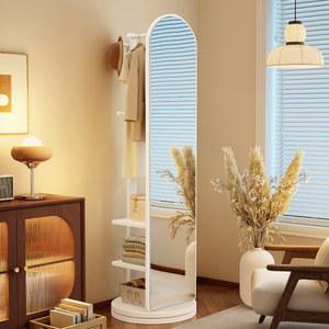 회전행거 옷걸이 전신거울 스탠드 수납 모델A 틈새 LED 40CM AFLY 방폭 밑판