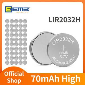 EEMB 5/10/30/50/100PCS Lir2032H 70mAh 대용량 충전식 리튬 배터리 버튼 LIR2032 H 3.7V 코인