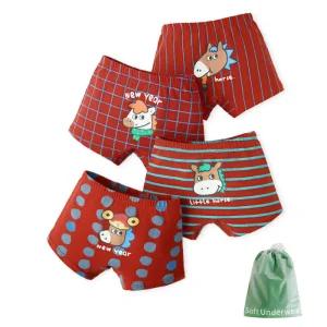 리틀망아지 남아 사각팬티 4매+더스트백(N194)