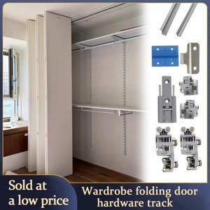 워크인 옷장용 하단 트랙이 없는 접이식 도어 내장  파티션 공간 절약형 조절  슬라이딩 하드웨어