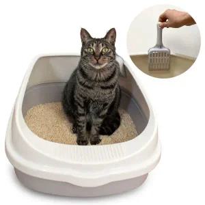 [셀러에이드]고양이화장실 실용적인 대형 고양이 화장실 오픈형 평판형 모래삽