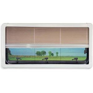 RV 창문 그늘막, 창문용 알루미늄 프레임 블라인드 32인치 W x 24인치 L, 2-in-1 스크린 및 주름 블라인드, 캠핑카