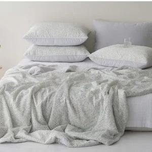 플라워 냉감 스프레드 퀸Q세트 블루