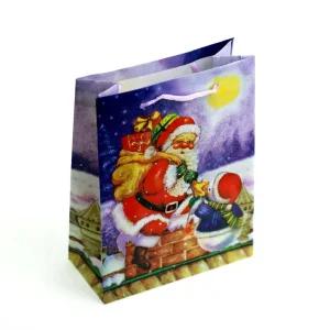 크리스마스 PE 쇼핑백 1호 소형 / 단체 선물포장 어린이집 유치원 행사용 (13×17×6cm)