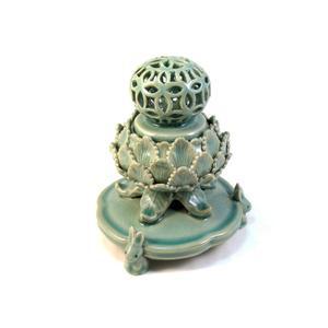 청자 칠보 투각 향로(중) /  박물관 굿즈 뮷즈 향꽂이  제사용향로  청자향꽂이 차례 제기 국보95호 모조품 외국인선물